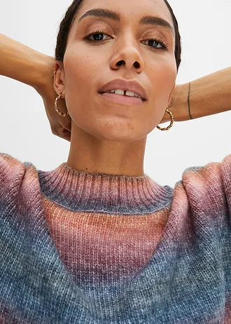 Trui met kleurverloop en wol • frambozenroze-donkerblauw-roestbruin-esdoornrood • bonprix online shop