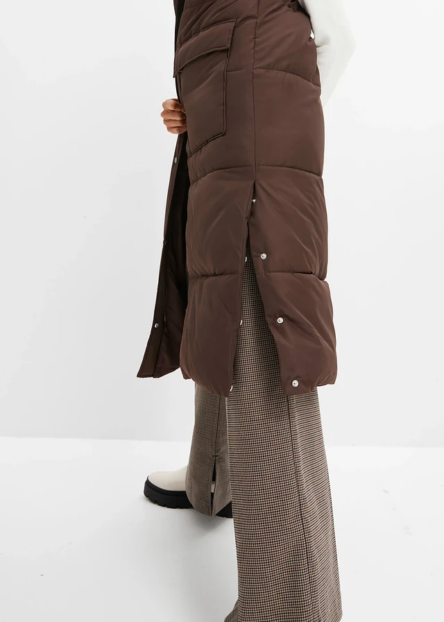 Veste sans manches matelassée en polyester recyclé avec capuche amovible • marron foncé • product-page.page-title-suffix