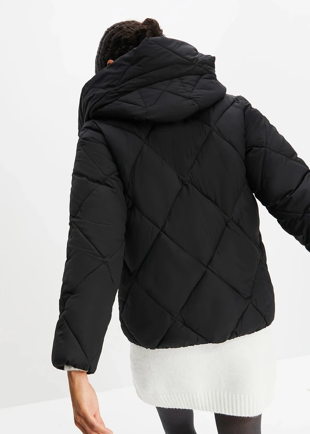Veste matelassée à capuche, Couleur: noir