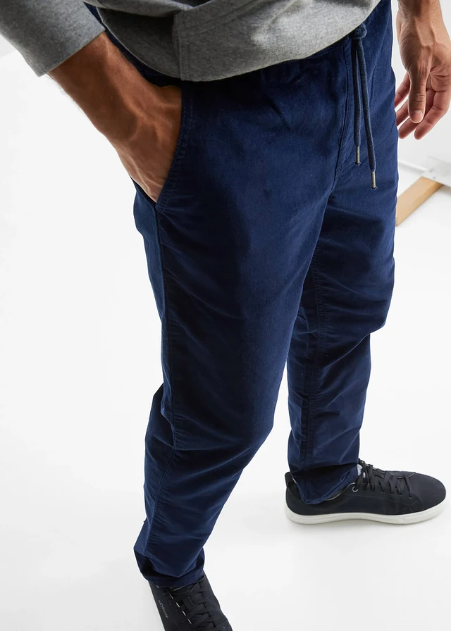 Regular fit corduroy instapbroek, straight • donkerblauw • product-page.page-title-suffix