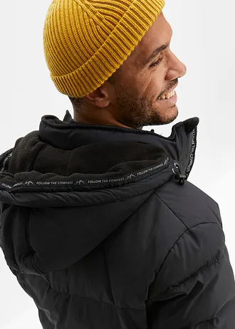 Warm gevoerde, waterafstotende jas met echt dons en Bionic-coating • zwart • bonprix online shop