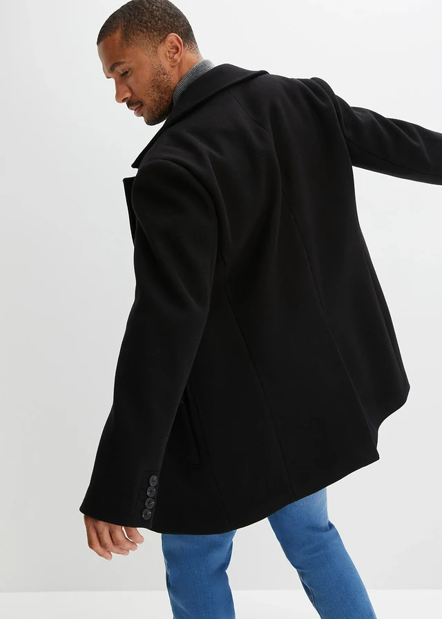 Korte coat met wol • zwart • product-page.page-title-suffix