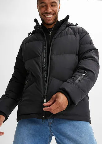 Warm gevoerde, waterafstotende jas met echt dons en Bionic-coating • zwart • bonprix online shop
