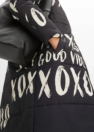 Manteau matelassé imprimé • noir-naturel imprimé • Boutique bonprix