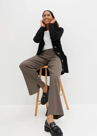 Pletený kabátek se šálovým límcem a copánkovým vzorem • černá • bonprix obchod