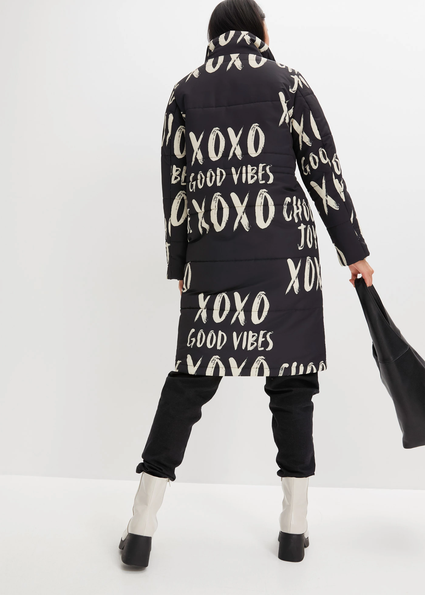 Manteau matelassé imprimé • noir-naturel imprimé • Boutique bonprix