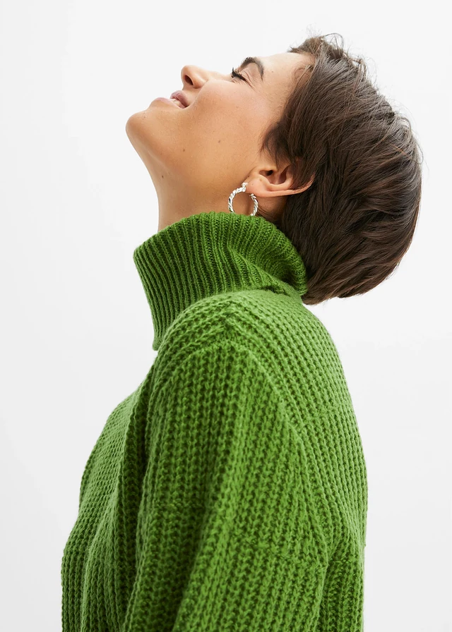 Pull en maille à col roulé • vert forêt • product-page.page-title-suffix