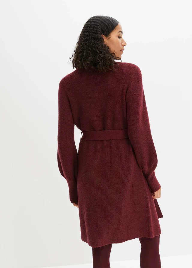 Gebreide jurk met ballonmouwen • esdoornrood mêlee • product-page.page-title-suffix