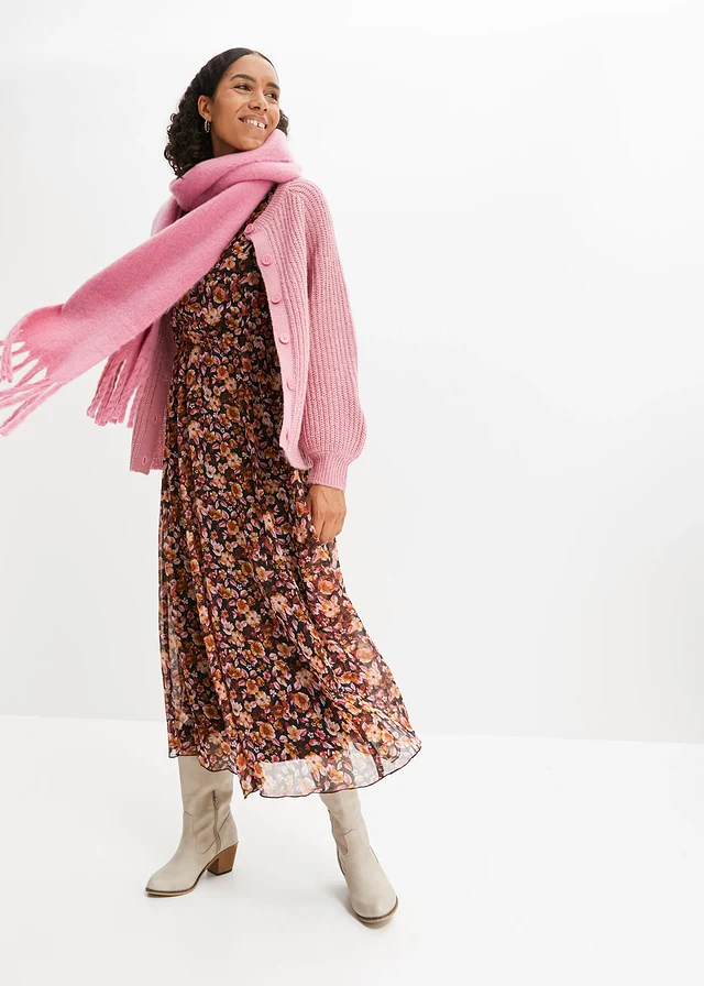 Gilet en grosse maille, Couleur: rose framboise