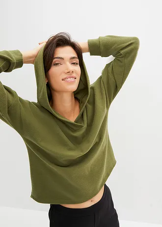 Mikina s kapucí, střih Regular Fit • tmavě khaki • bonprix obchod