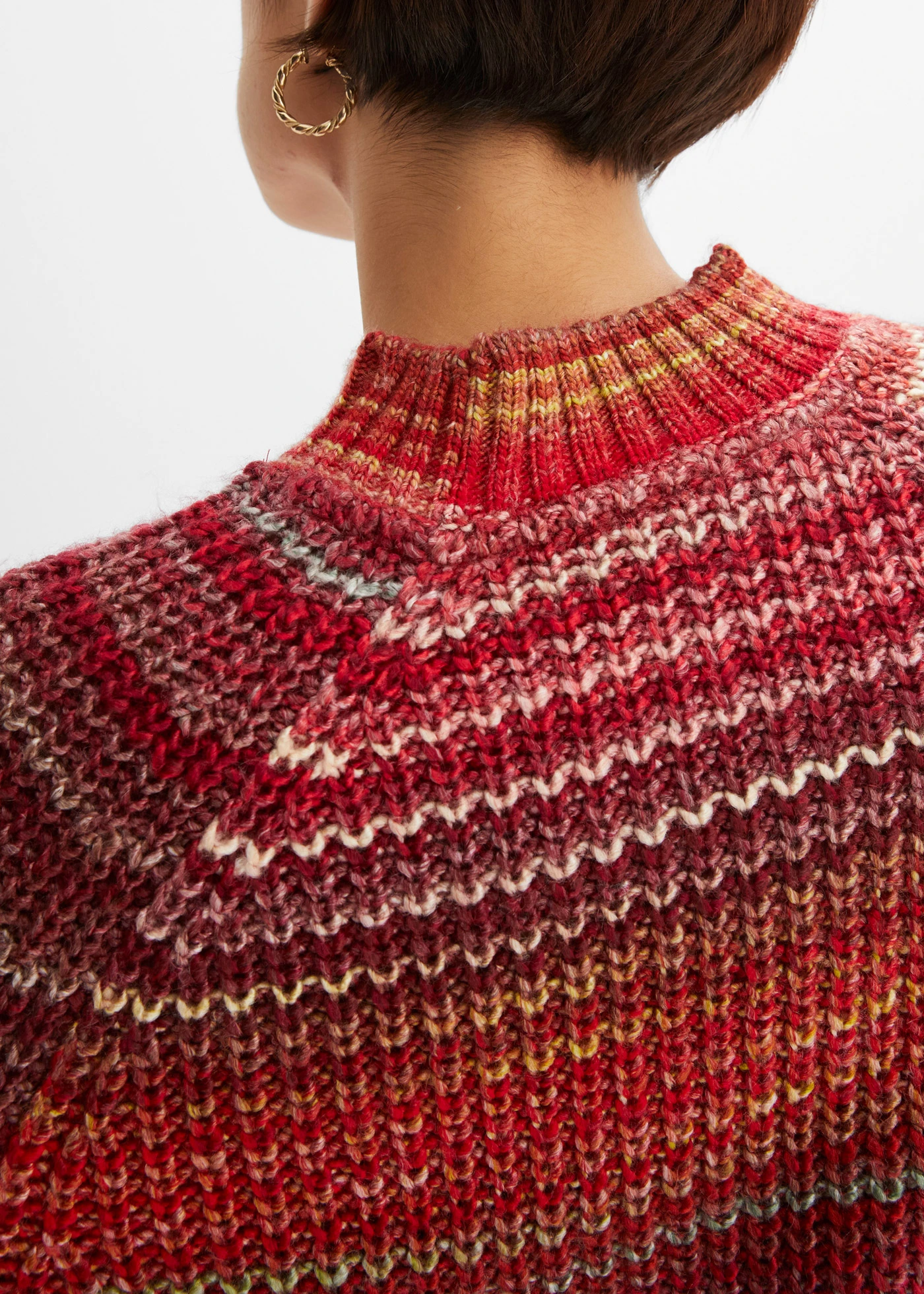 Pull confortable en grosse maille • rouge érable chiné • Boutique bonprix