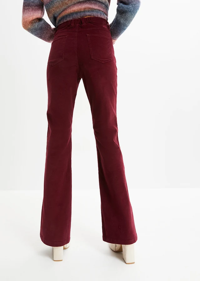 Pantaloni raiați stretch cu talie înaltă comodă • roșu arțar • magazin bonprix