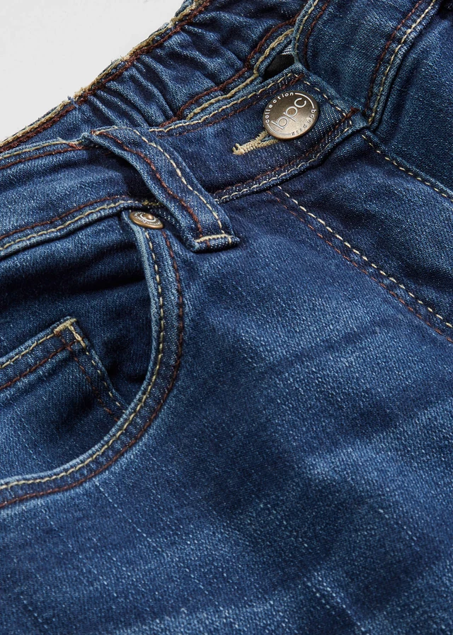 Wide leg jeans mid waist, comfort tailleband • blauw denim • product-page.page-title-suffix