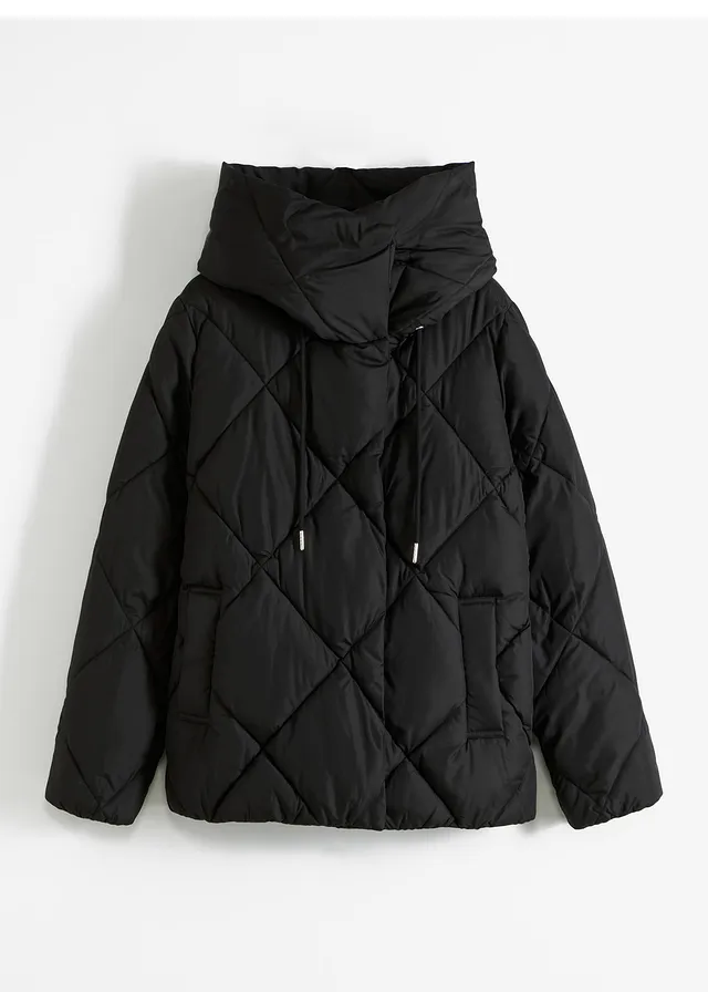 Veste matelassée à capuche, Couleur: noir
