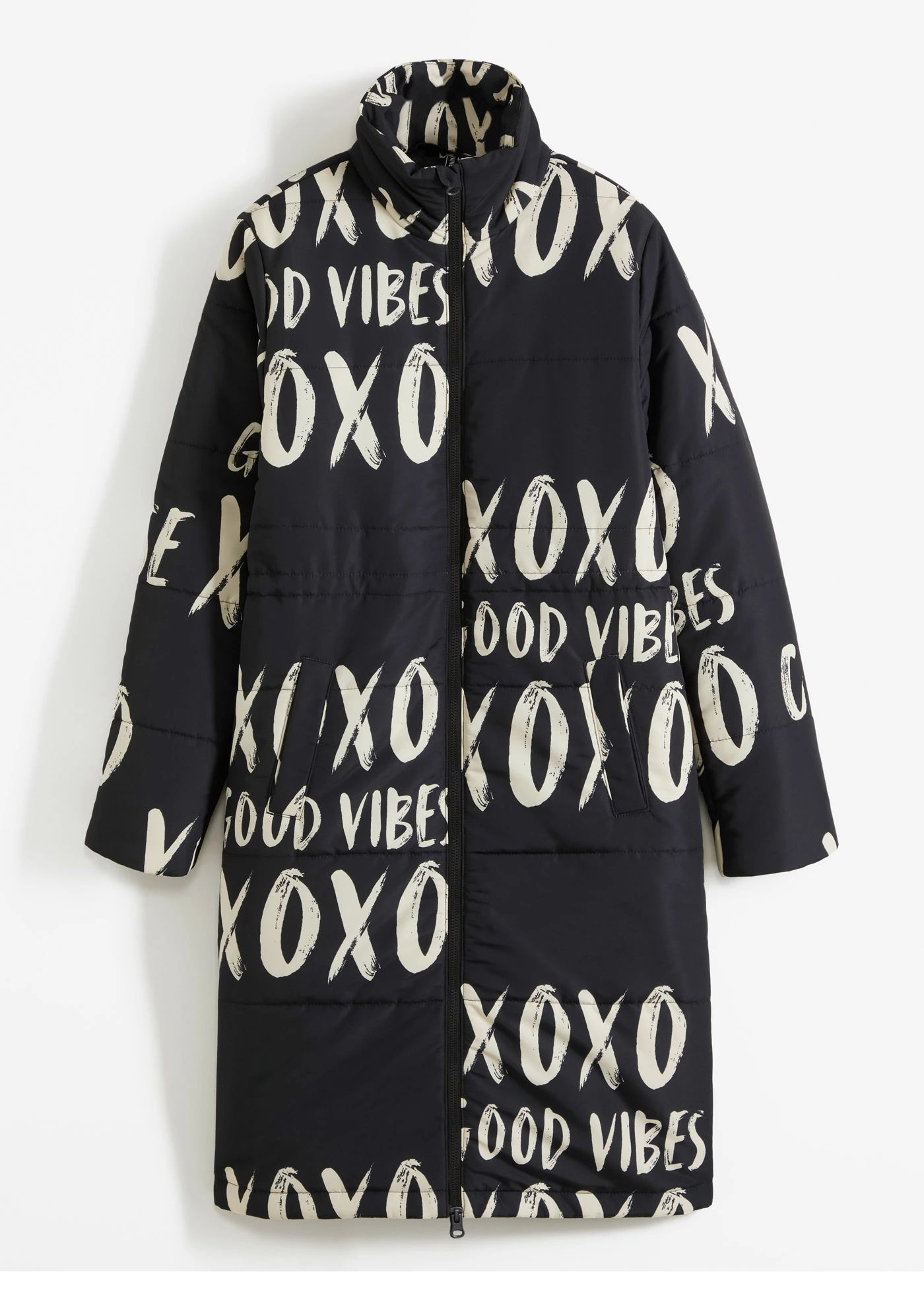 Manteau matelassé imprimé • noir-naturel imprimé • Boutique bonprix