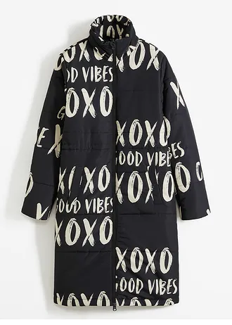 Manteau matelassé imprimé • noir-naturel imprimé • Boutique bonprix