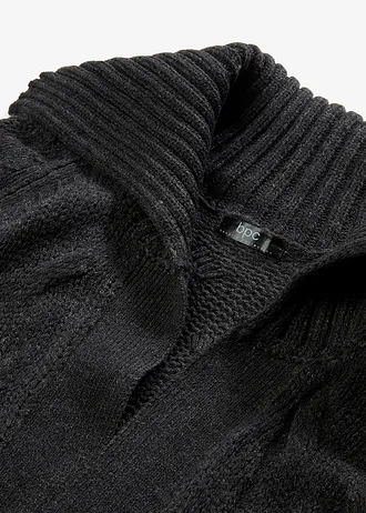 Gilet long en maille torsadée • anthracite chiné • Boutique bonprix