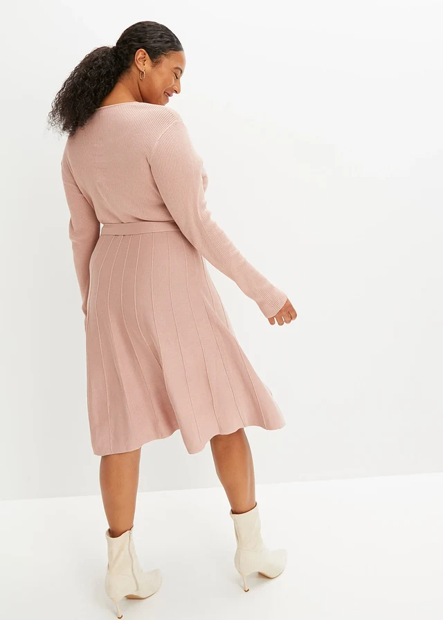 Robe en maille de viscose mélangée, Couleur: rose