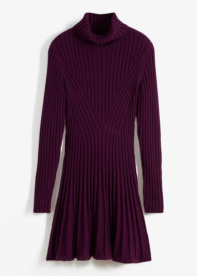 Rochie tricotată cu guler rulat