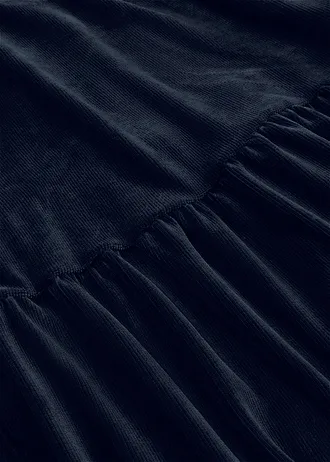 Robe courte en velours extensible • bleu foncé • Boutique bonprix