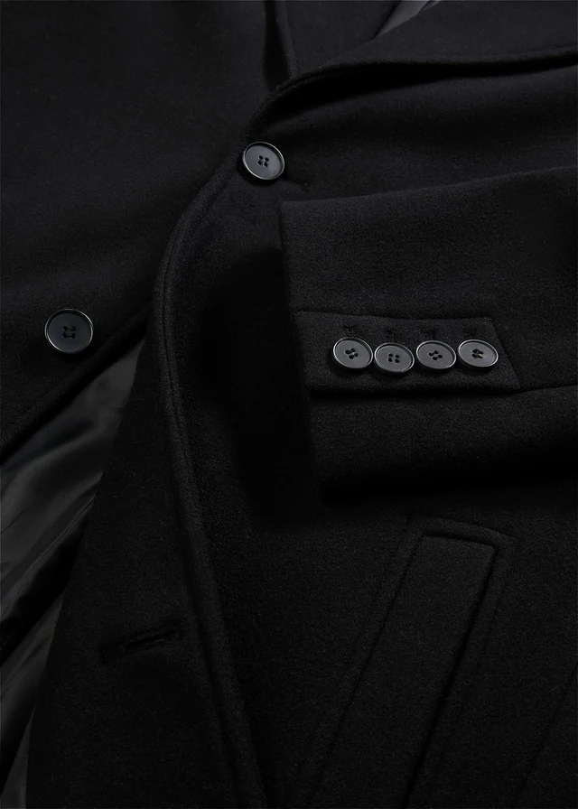 Korte coat met wol • zwart • product-page.page-title-suffix