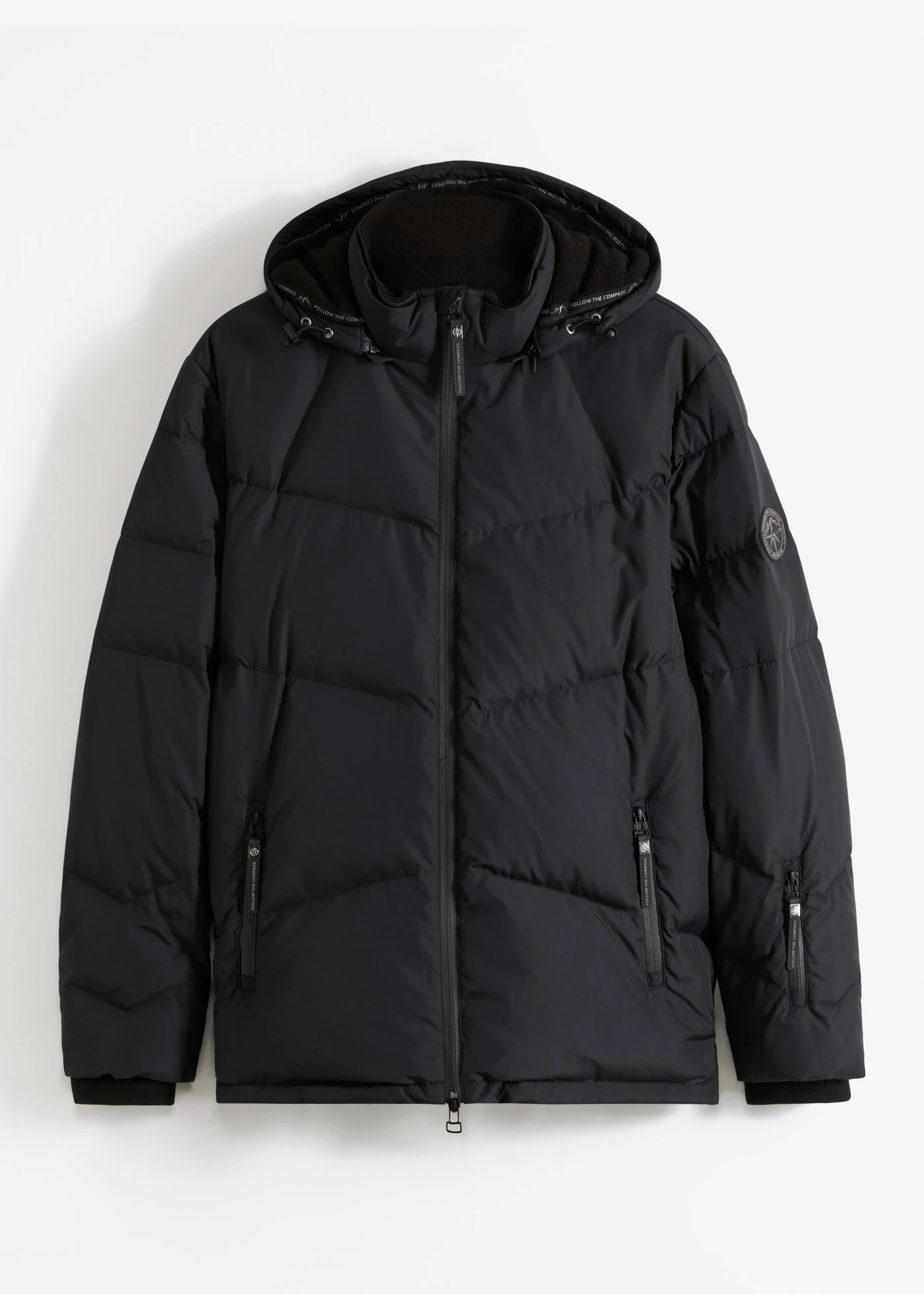 Warm gevoerde, waterafstotende jas met echt dons en Bionic-coating • zwart • bonprix online shop