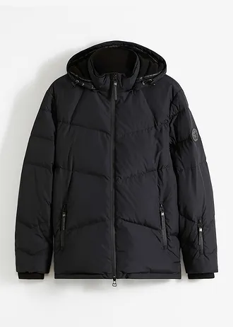 Warm gevoerde, waterafstotende jas met echt dons en Bionic-coating • zwart • bonprix online shop