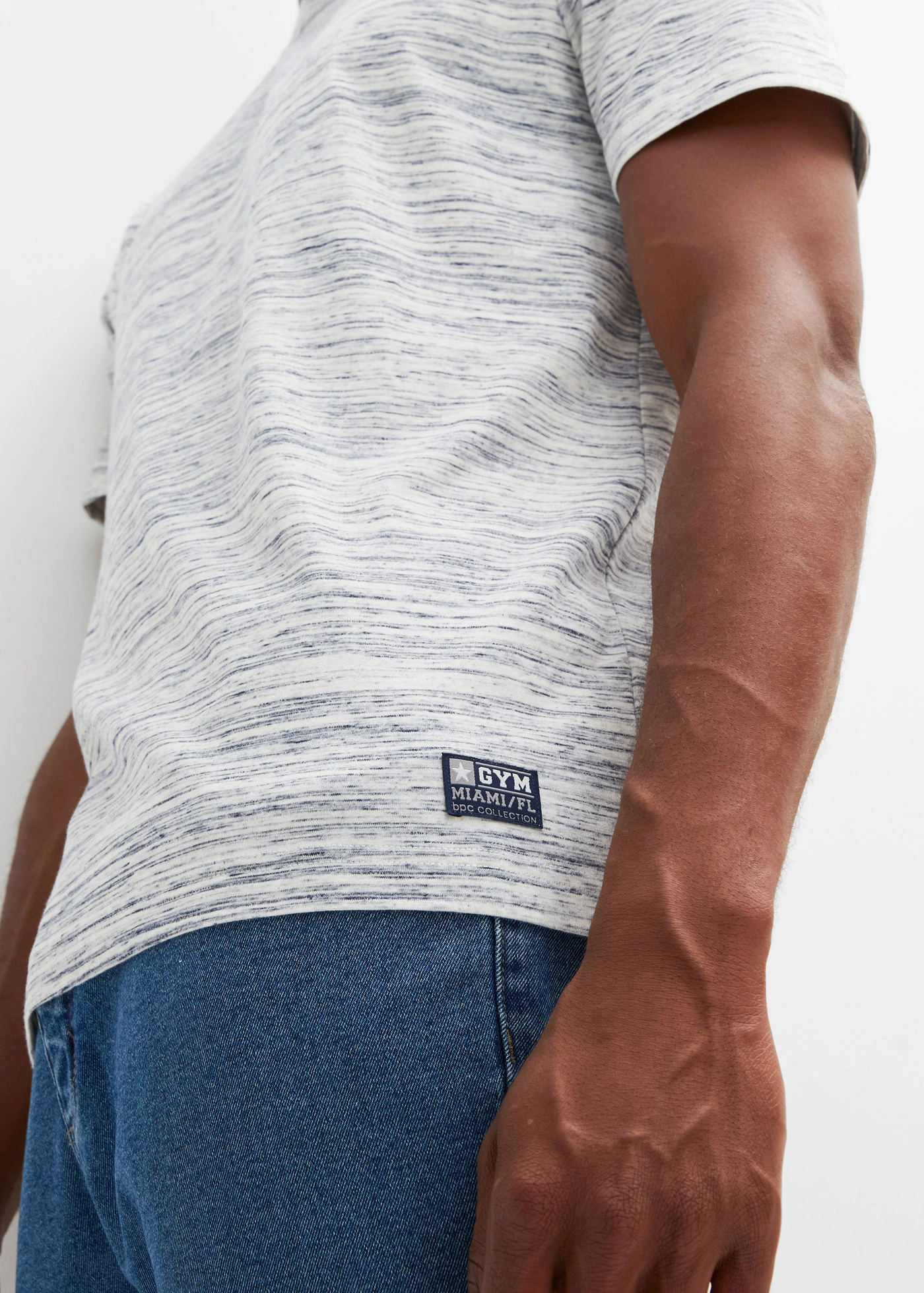 T-shirt (set van 2) • donkerblauw gemêleerd+grijs gemêleerd • bonprix online shop