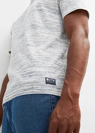 T-shirt (set van 2) • donkerblauw gemêleerd+grijs gemêleerd • bonprix online shop