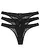 Tanga z luxusní krajky (3 ks v balení), barva: černá