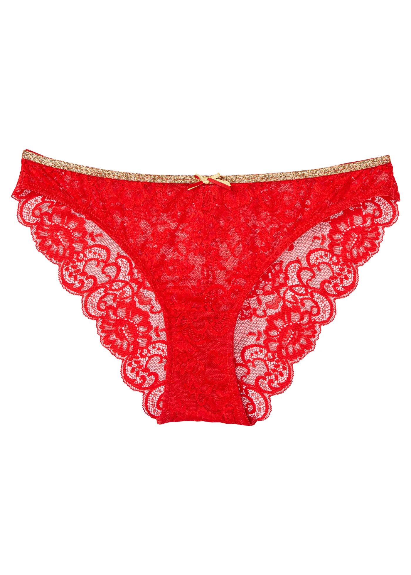 Slip en polyamide recyclé • rouge profond-doré métallisé • Boutique bonprix