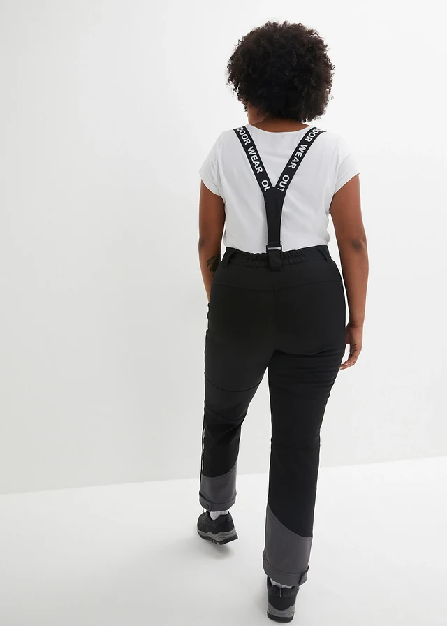 Pantalon technique en softshell extensible et déperlant, Couleur: noir