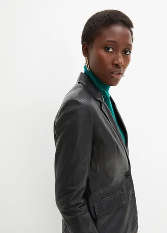 Blazer van lamsnappa • zwart • bonprix online shop