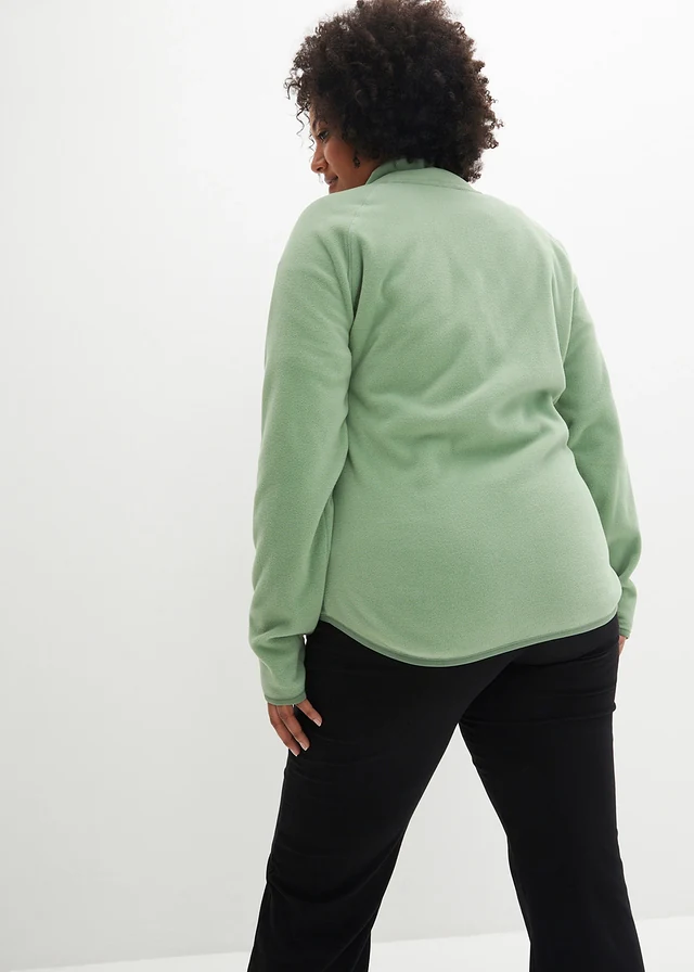 Fleece vest met ritszakken, Kleur: pijnboomgroen
