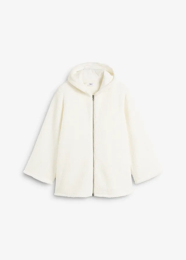 Jachetă din teddy-fleece cu croială A, cu șlițuri laterale