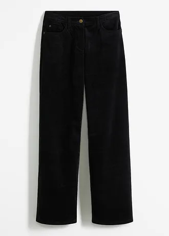 Corduroy broek in Marlene Dietrich stijl, Kleur: zwart