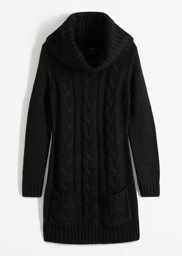 Pletené šaty s rolákom a vreckami