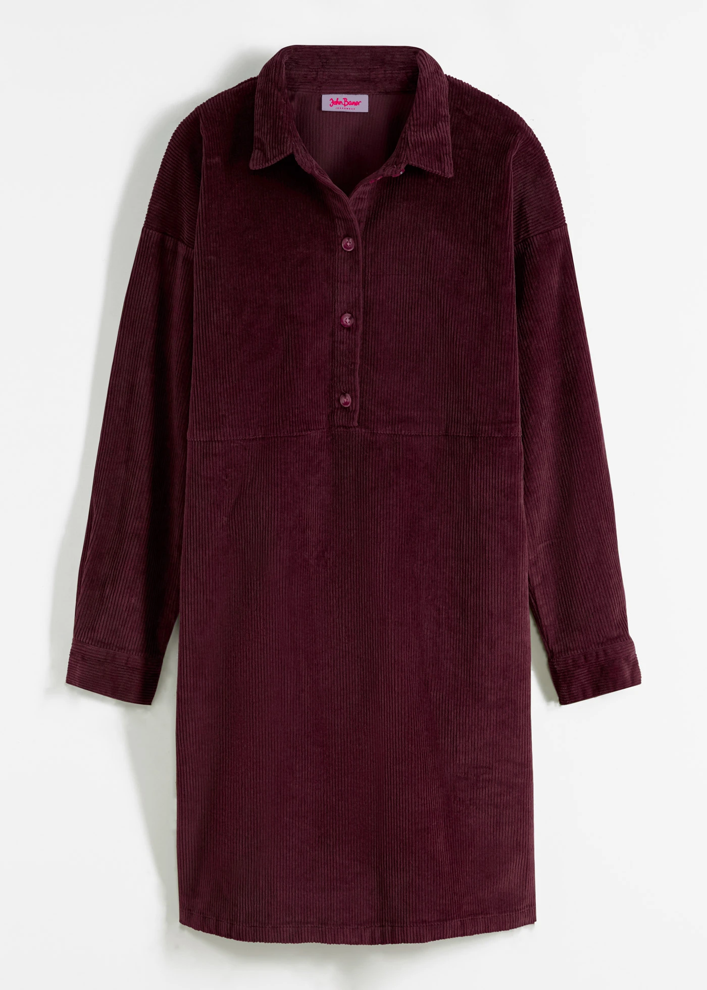 Stretch corduroy jurk • esdoornrood • bonprix online shop