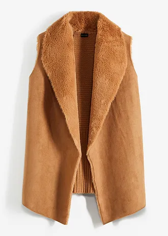 Gilet sans manches en tissu peluche • café liégeois • Boutique bonprix