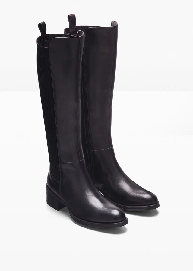 Bottes en cuir, Couleur: noir