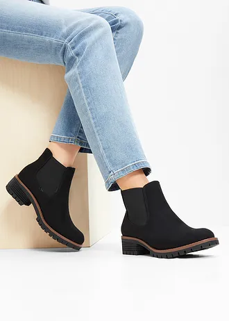 Chelsea boots met geprofileerde zool • zwart • bonprix online shop