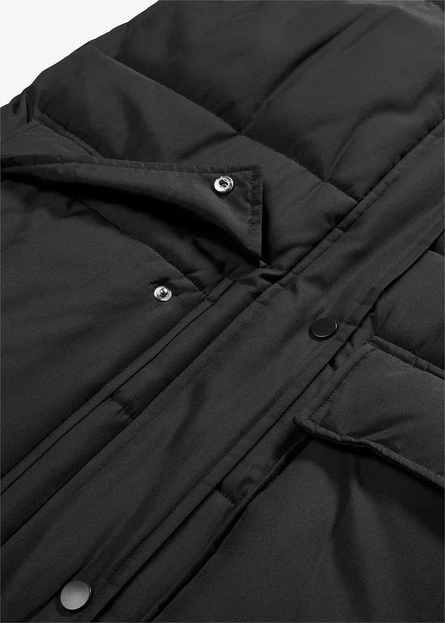Veste sans manches matelassée en polyester recyclé avec capuche amovible • noir • product-page.page-title-suffix