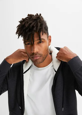 Thermo sweatvest met fleece voering • antraciet gemêleerd • bonprix online shop