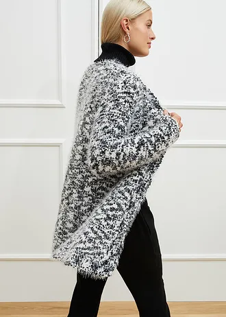 Fluffy vest • zwart/wolwit • bonprix online shop