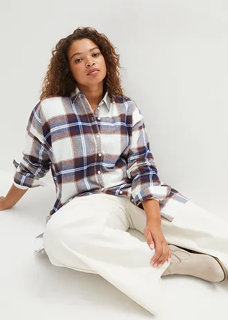 Flanelová košile z čisté bavlny, barva: tmavě modrá  kostkované