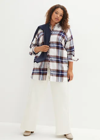 Flanelová košile z čisté bavlny, barva: tmavě modrá  kostkované