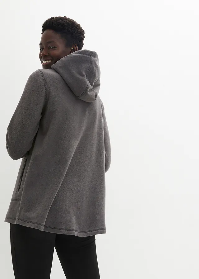 Veste polaire avec poches zippées, Couleur: gris ardoise