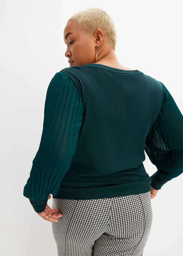 Pull doux en fine maille, viscose majoritaire, Couleur: vert profond