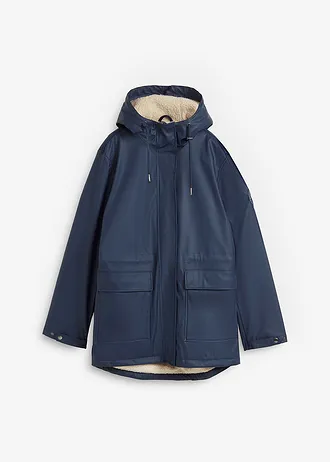 Bunda do deště s medvídkovou podšívkou, z voděodolného materiálu • tmavě modrá • bonprix obchod