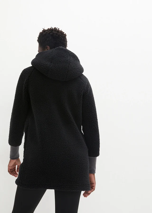Teddy fleece vest, oversized • zwart • product-page.page-title-suffix